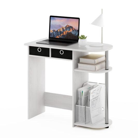 Go Green Desk (White Oak/Stainless Steel/Black / 31.5" x 15.6")