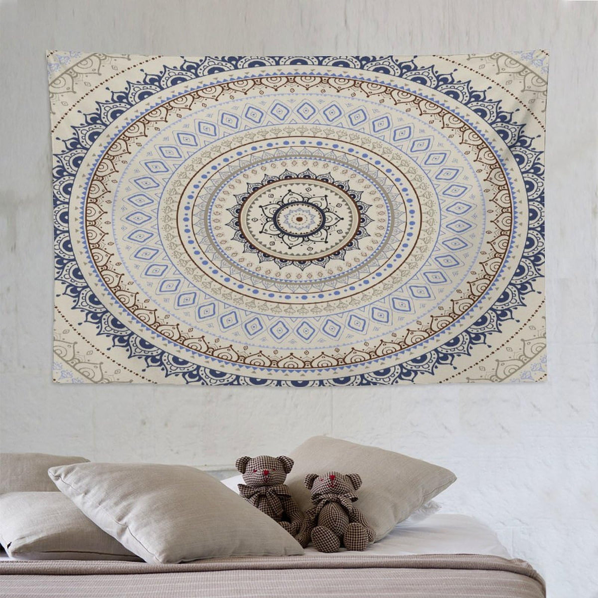 Mandala Tapestry Wall Hanging Retro Eastern Backdrop Swirled Cosmic Lotus Yoga Boho Artwork Tapestries Home Decor for Living Room Bedroom Farmhouse Apartment Dorm 60"x90" (60"L x 90"W / Mandala-44)
