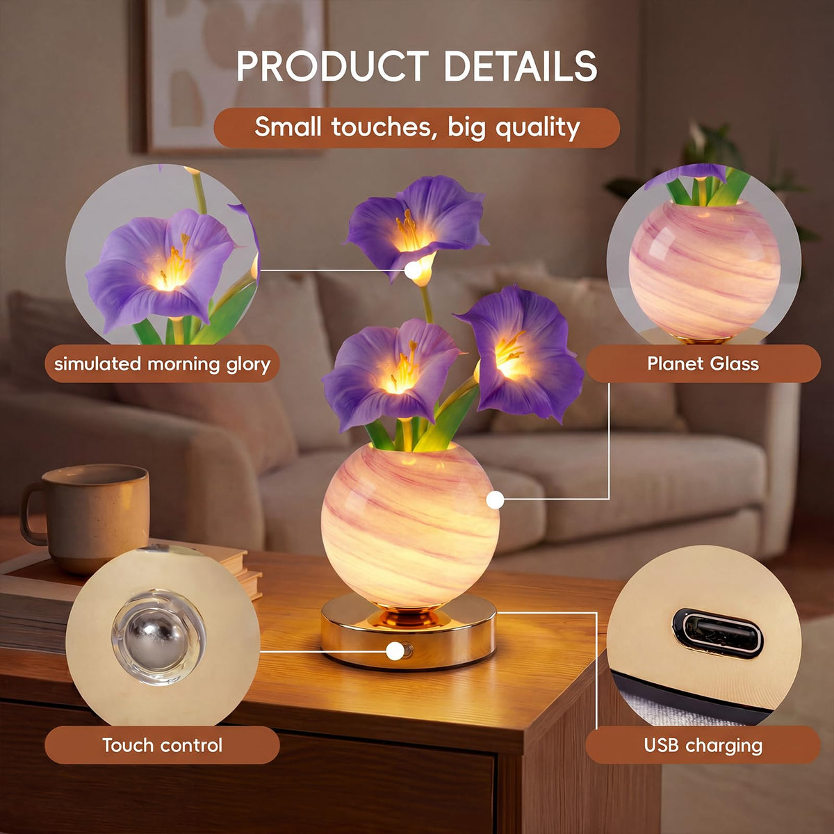 Purple Morning Glory Lamp (Purple Morning Glory)