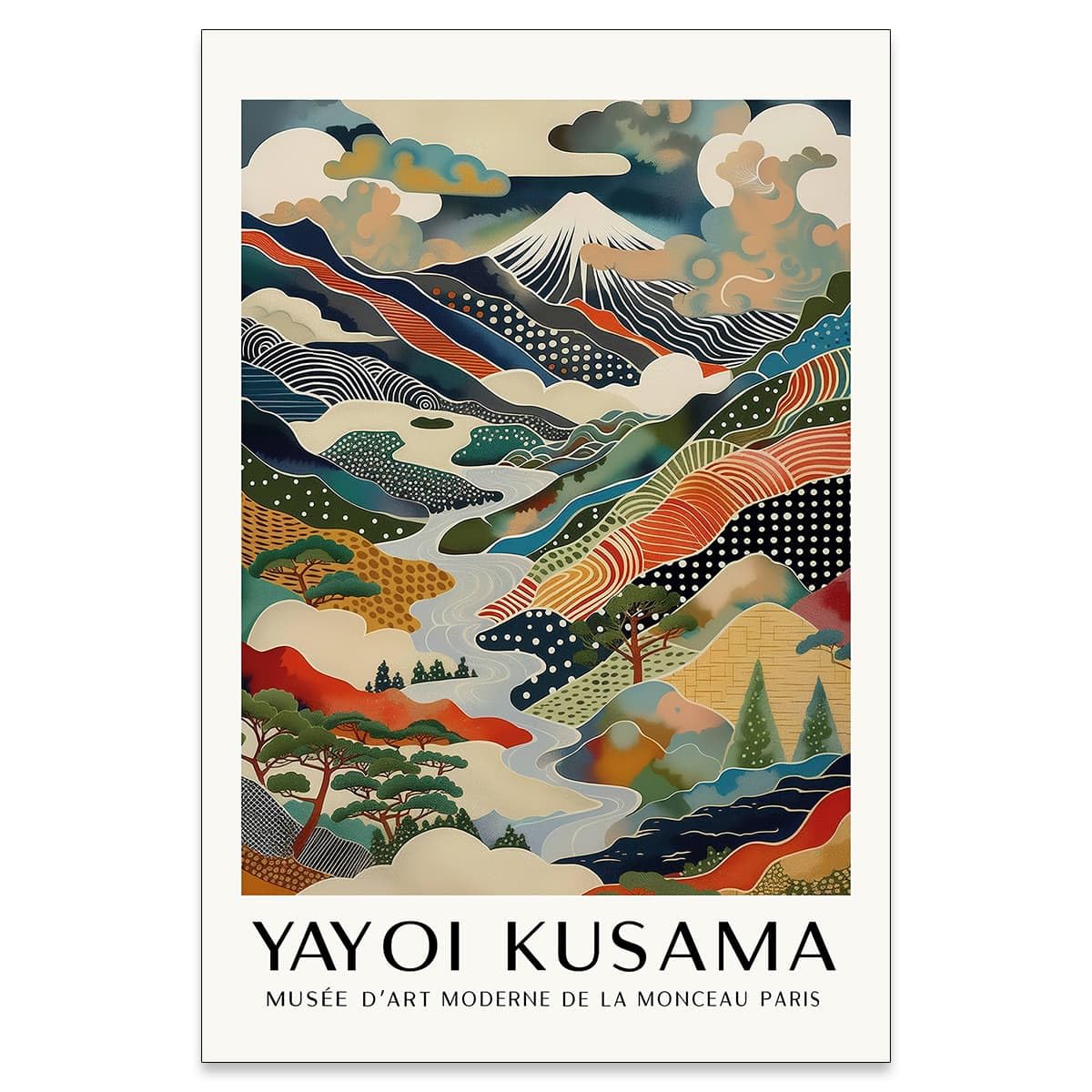 Vintage Japanese Canvas Wall Art Yayoi. Kusama Posters Mount Fuji Landscape Pictures Prints Modern Nature Mountain Artwork 20x30 inch Unframed for Bathroom Living Room Bedroom Office Gallery Decor (Unframed / Japanese Art 011 / 30"L x 20"W)