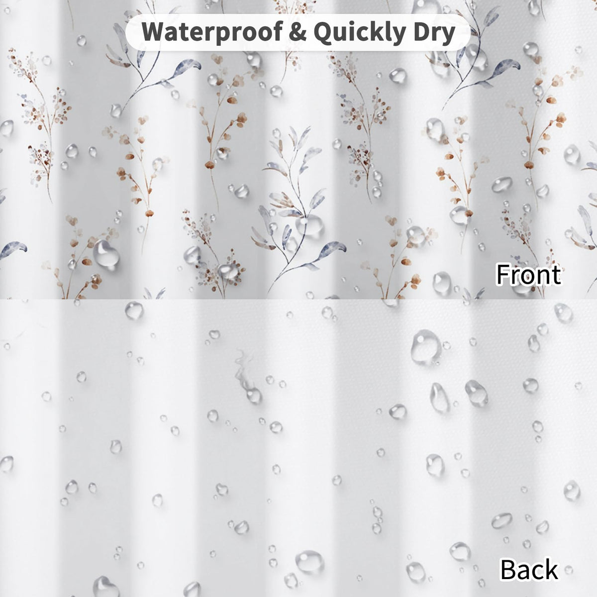 Botanical Shower Curtain with Hooks (Watercolor Botanical)