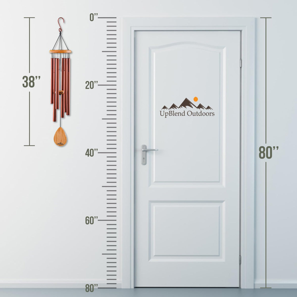 UpBlend 38" Copper Aluminum Wind Chimes for Outside (Copper-red / 38")