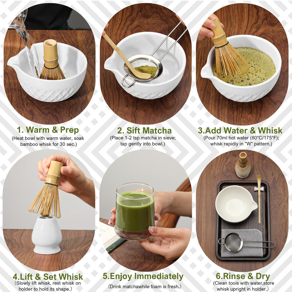 Matcha Whisk Set (Ceramic White)