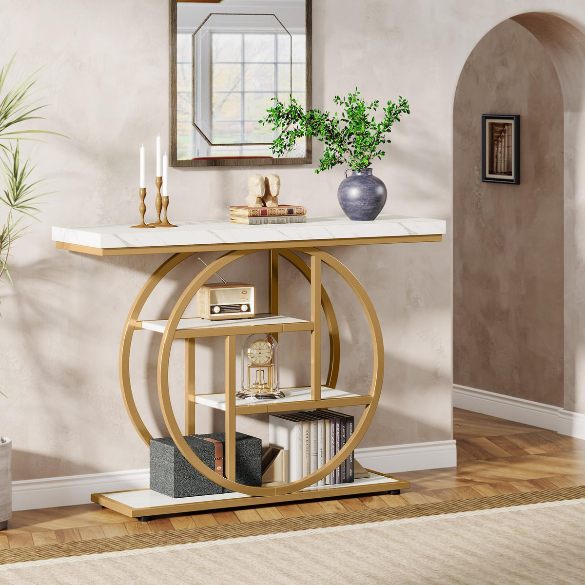 41.3" Console Table (White Gold)
