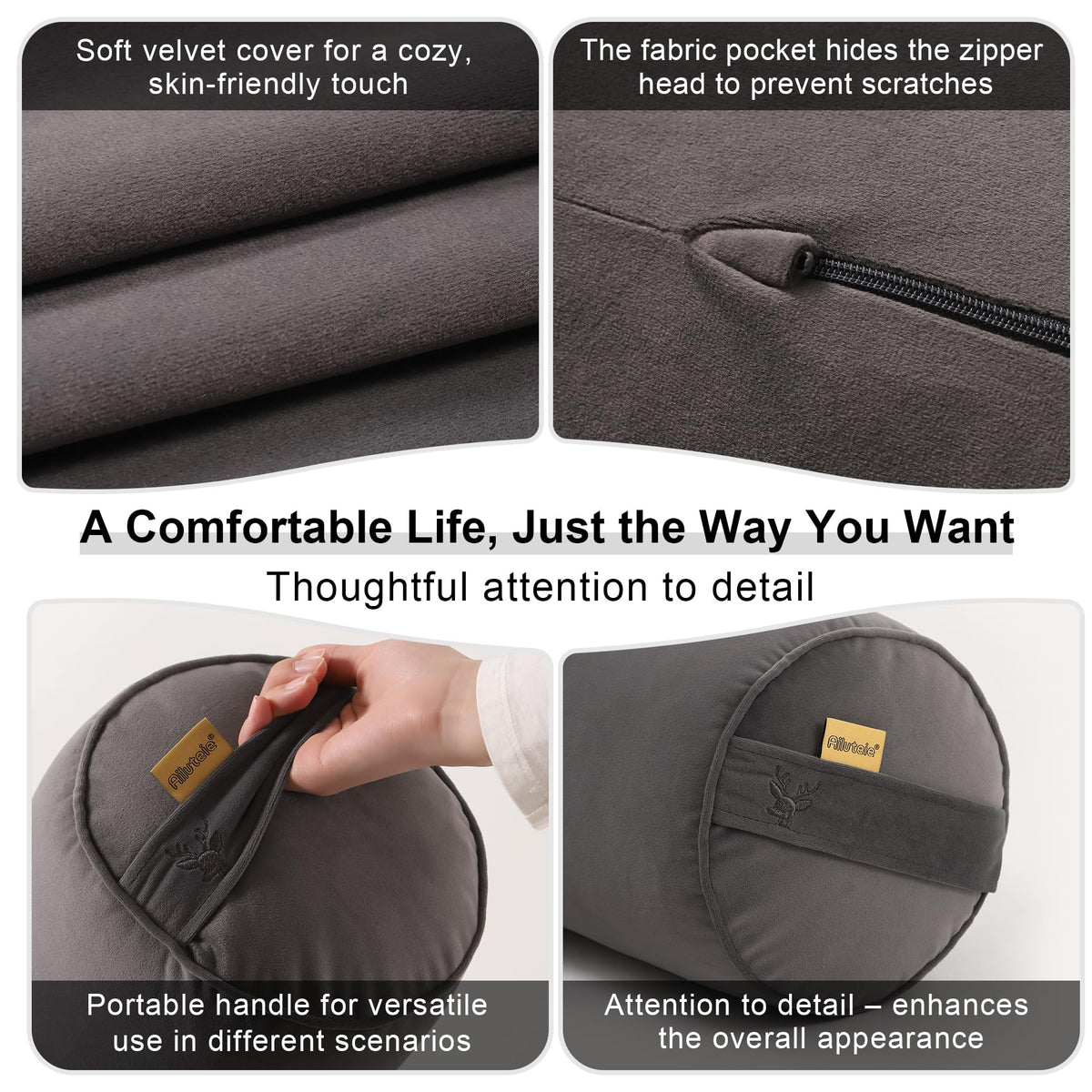 Body Pillow for Adults (Steel Gray / 59"*7.87")