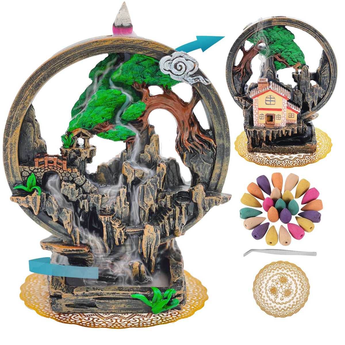 Mountain Waterfall Incense Burner