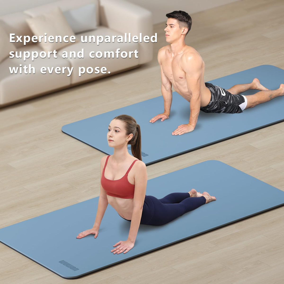 Yoga Mats 80cm Wide 1 (Blue-gray&navy blue)