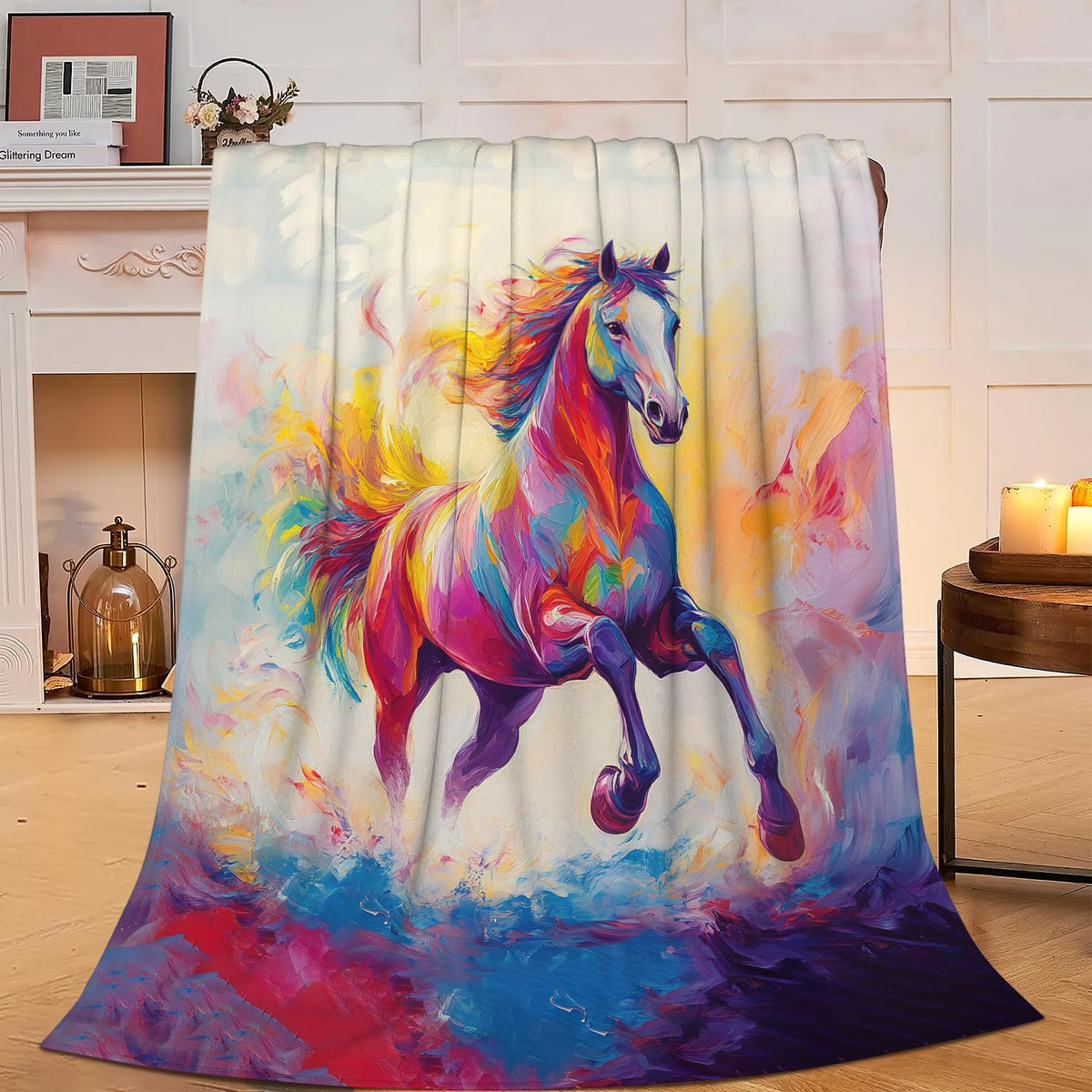 Horse Fleece Throw Blanket Animal Gifts Room Decor 40"x50" (Horse / 40"X50")