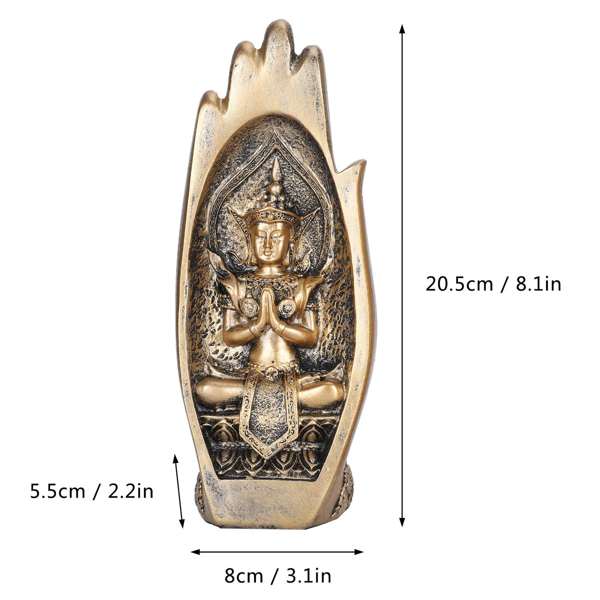 Buddha Hand Statue Set 2Pcs (Gold)
