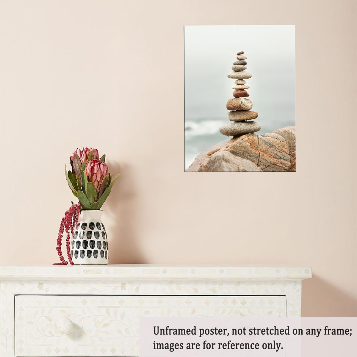 Tall Zen Rock Stack Wall Art (Unframed-7 / 12"L x 16"W)