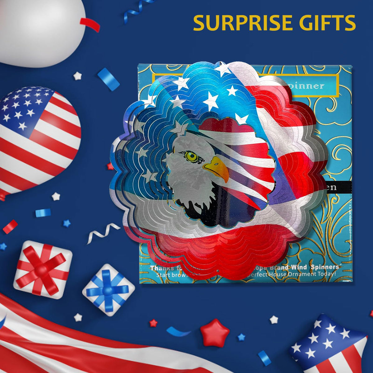 Eagle Wind Spinner (American Flag Eagle)