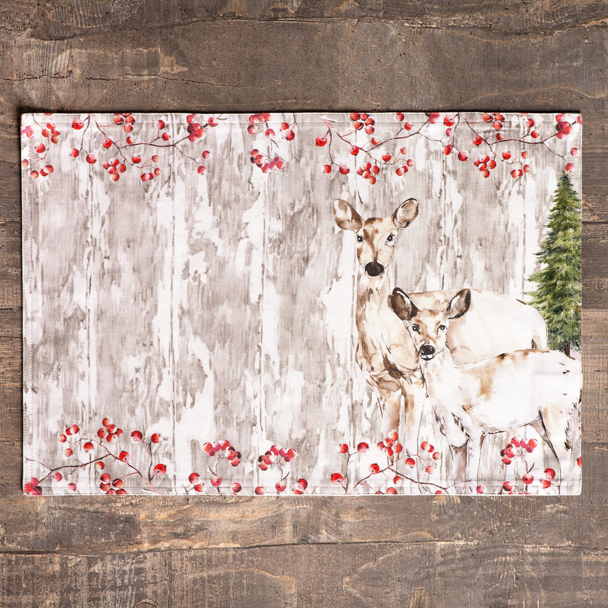 Placemats Set of 4 Reusable 100% Cotton (067 - Mountain Life / 13" X 19" (Pack of 4))