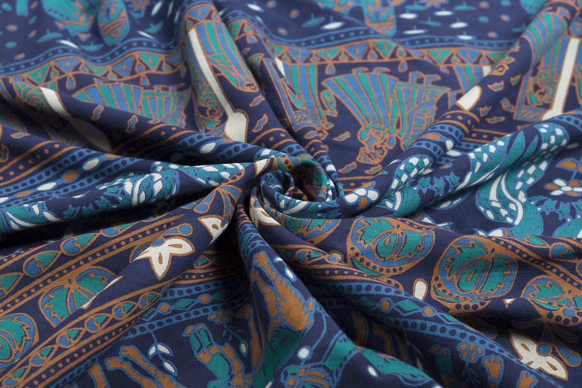Indian Hippie Bohemian Beautiful Elephant Blue Color Mandala Curtain Panels (25"W x 74"L (Pack of 2) / Blue Tarquoise)