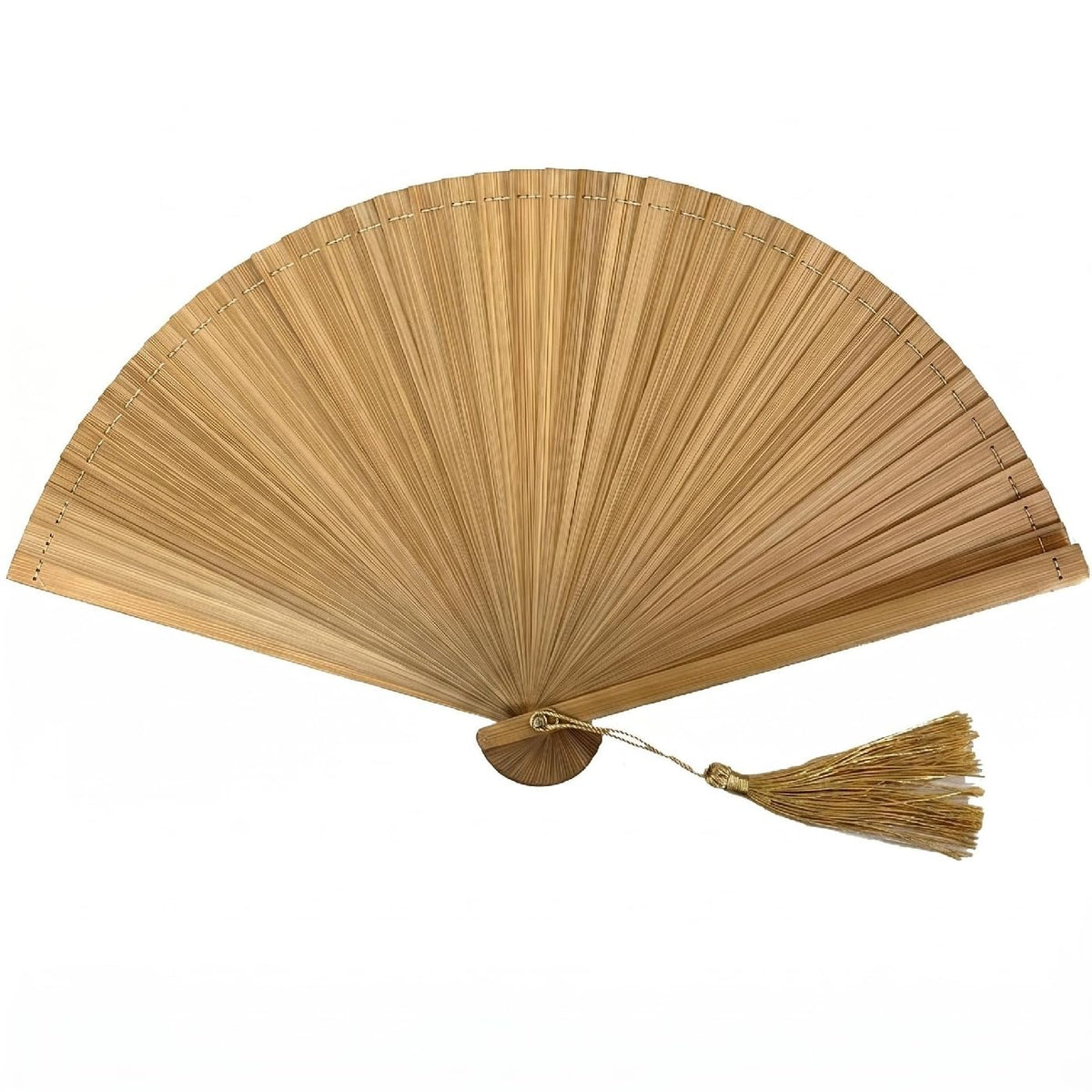 Hand Fan for Vintage Japanese Bamboo Fashion Gift Elegant for Dance Music Festival Wedding Church Decoration Party (Beige / Medium)