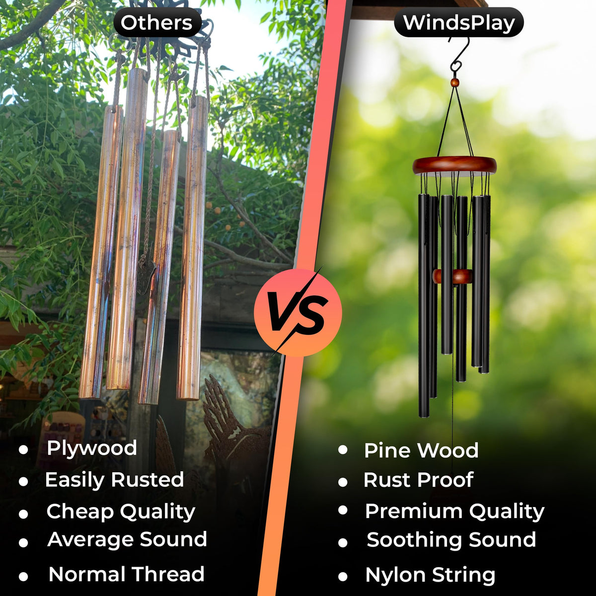 Memorial Wind Chimes for Loss of Mother (Black - Mom)