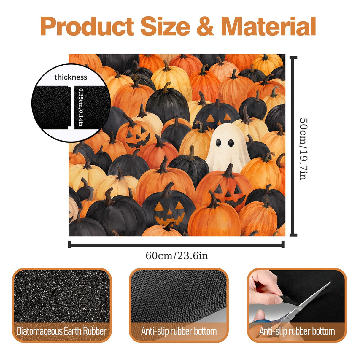 Dryer Top Protector Mat (Halloween ghosts)