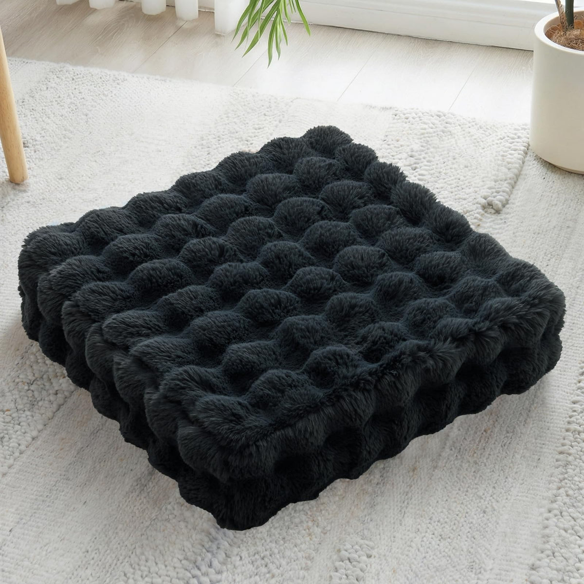 22 inches Floor Pillow for Adults (Black / 1 Count)