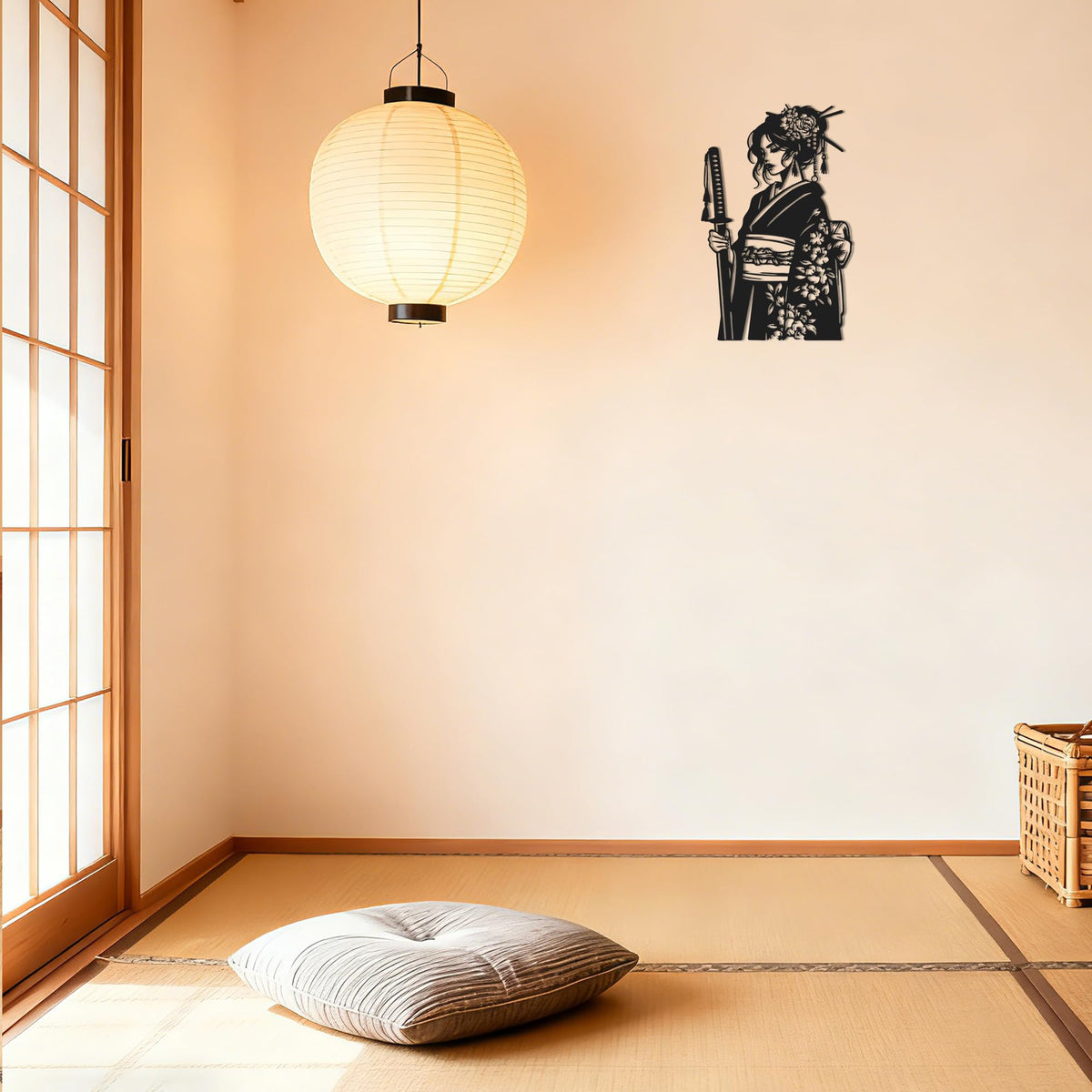 Serene Samurai Metal Wall Art (Serene Samurai Protector)