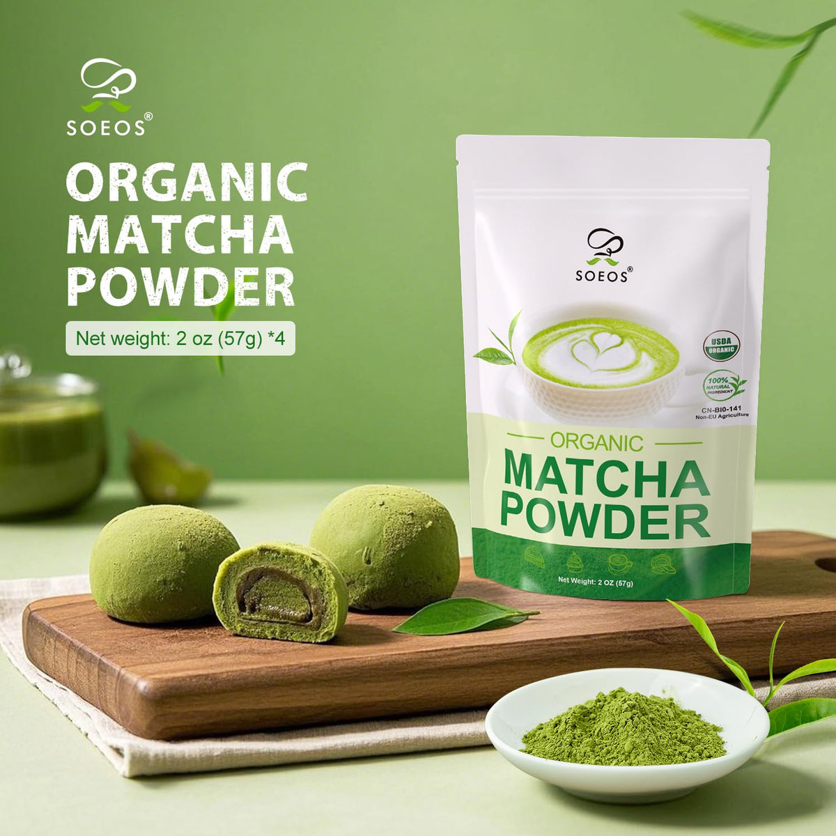 Organic Matcha Powder (2 Ounce (Pack of 4))