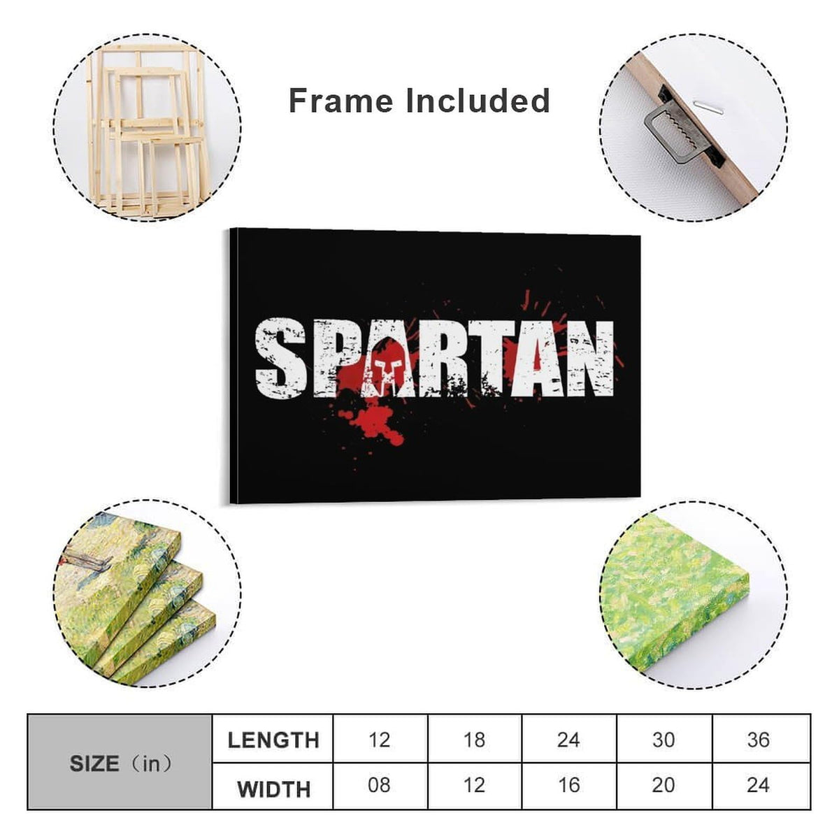 Spartan Beast Poster Canvas Printing Wall Art Prints Wall Decor Posters Black Distressed Typography Warrior Helmet Minimalist Industrial Decor for Living Room Bedroom Office Gym 16x24inch (style-2 / 16x24inch(40x60cm) Frame)