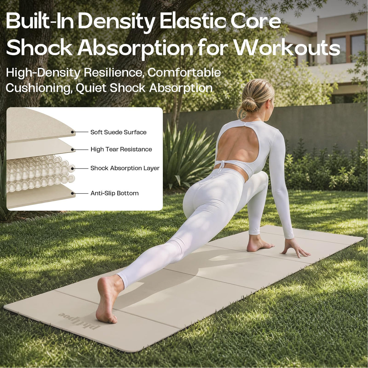 Foldable Yoga Mat (Beige)