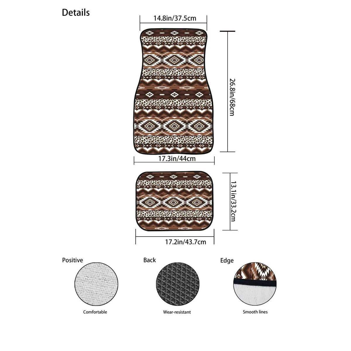 Aztec Car Floor Mats Non (Brown Aztec)