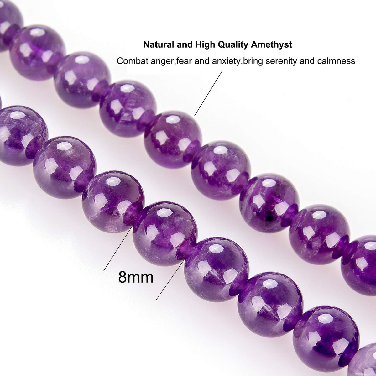 Necklace 108 Mala Beads Bracelet Buddhist Prayer Pendant Necklace (Amethyst-Lotus-Tree)