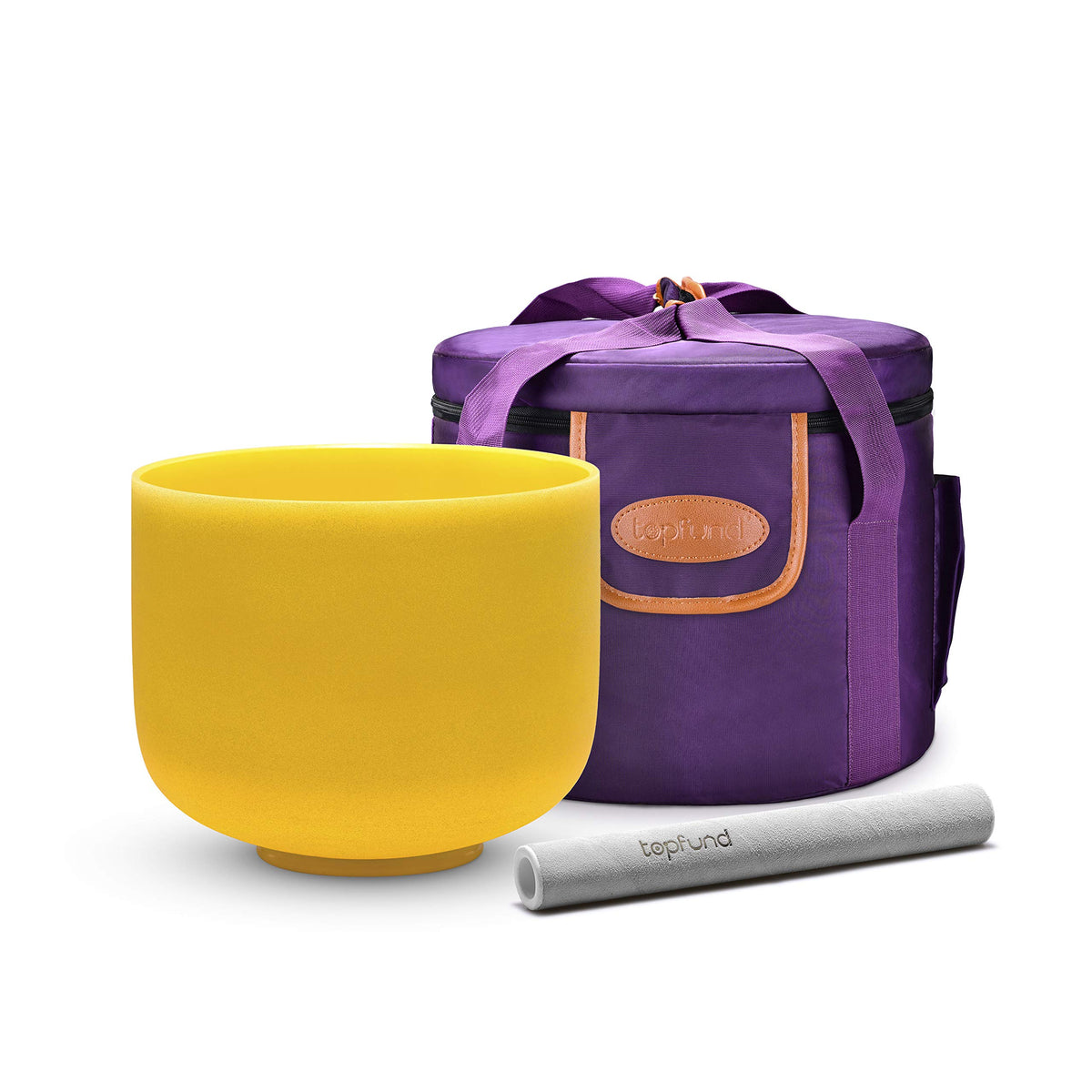 Yellow 432Hz E Note Crystal Singing Bowl 8 inch Solar Plexus Chakra with Heavy Duty Carrying Case and Suede Mallet (8 inch / Yellow 432Hz E Note)
