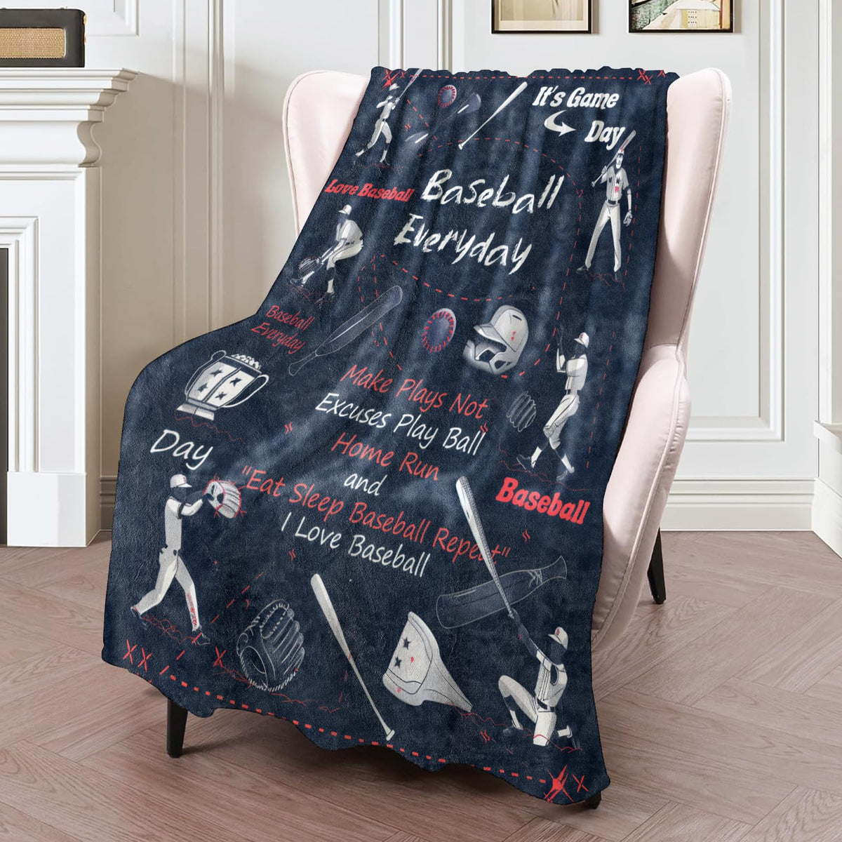 Baseball Everyday Flannel Blanket 40x50in (40x50 Inch / Baseball 02)