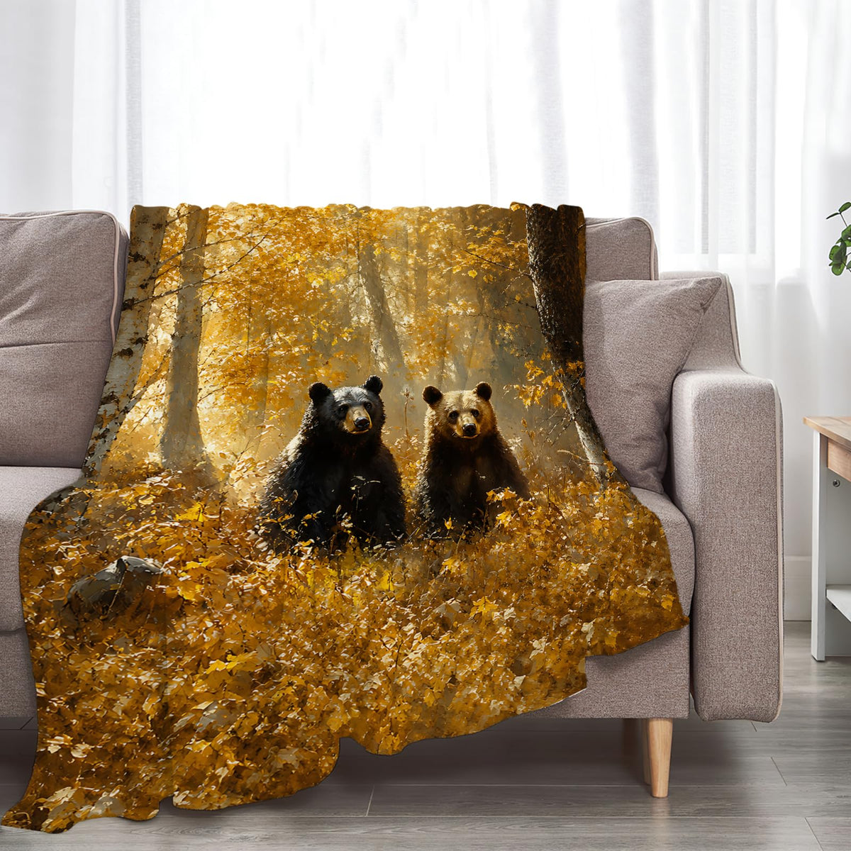 Bear Blanket Wildlife Animal Gifts Throw Blanket 50"X60" (50"x60" / Bear-3)