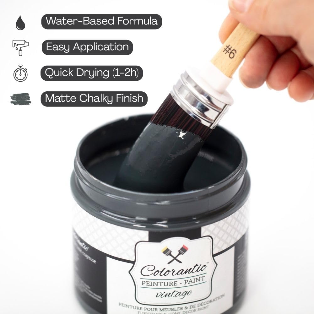 ACAI BERRY Black Chalk Based Paint for Furniture Painting DIY (Acai Berry / 8 Fl Oz (Pack of 1))
