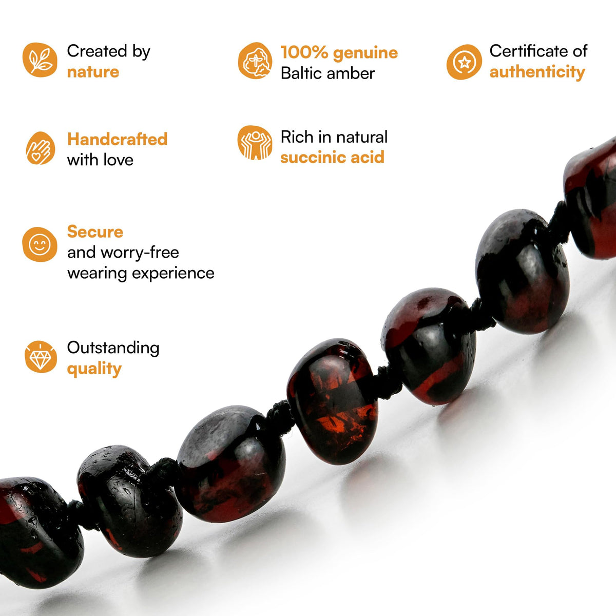 Baltic Amber Necklace (Black)