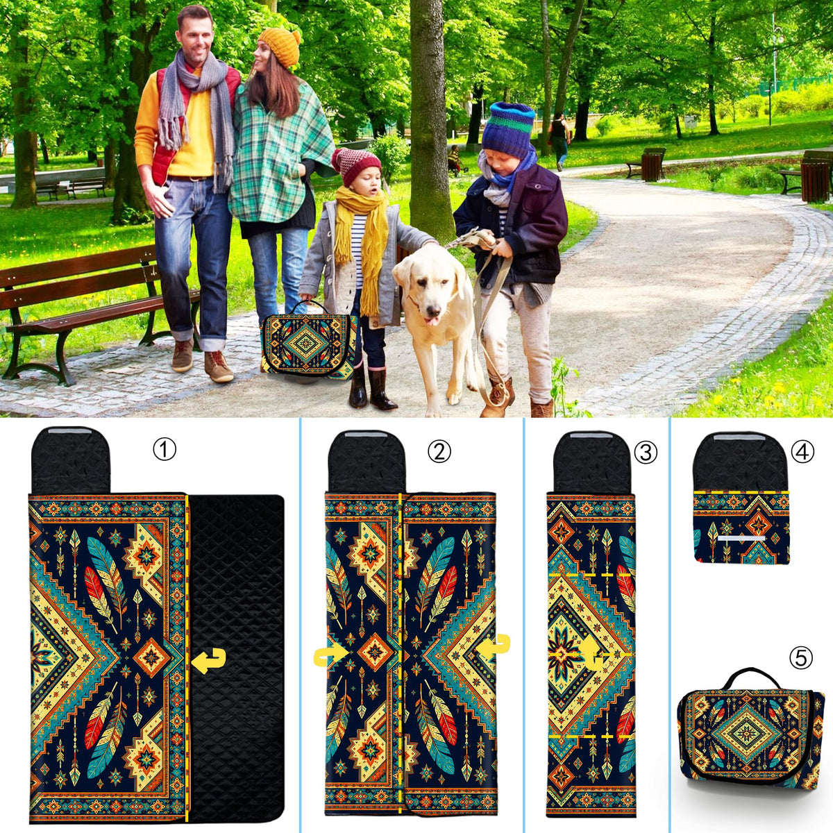 Extra Large Picnic Blanket Waterproof (Brown)
