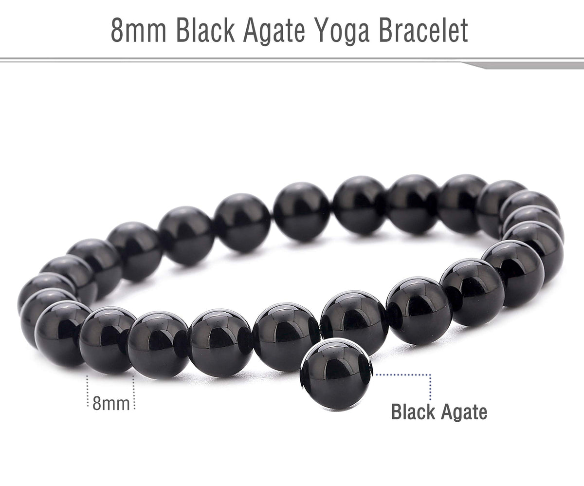 Men Women 8mm Natural Stone Lava Rock Diffuser Bracelet (Set 4)