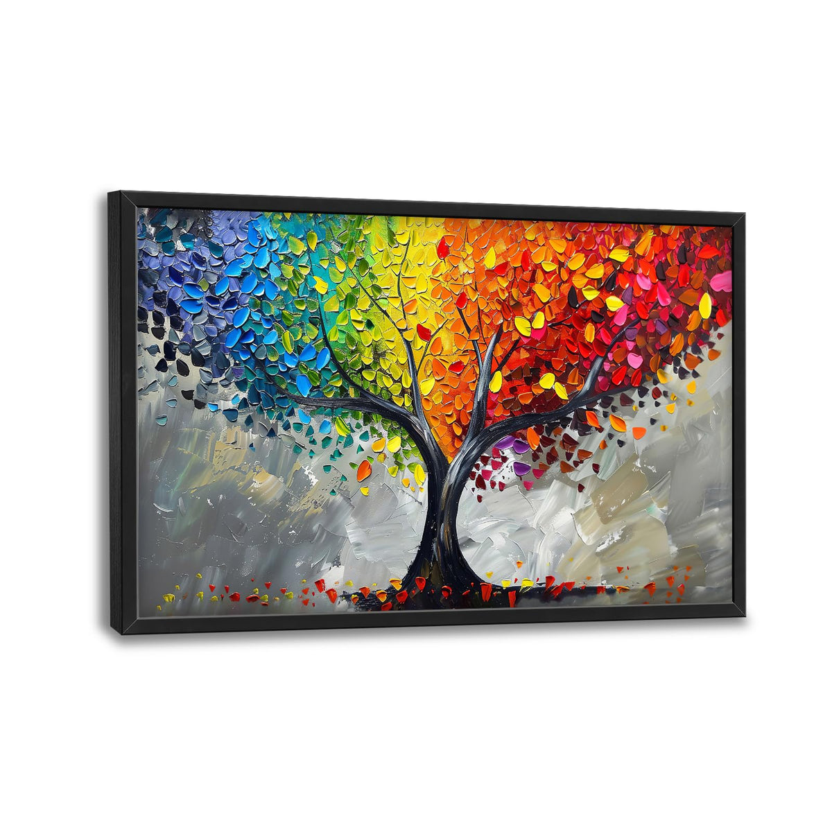 Tree of Life Large Wall Art Colorful Tree Framed Wall Decor for Living Room Modern Abstract Canvas Pictures Painting Bedroom Dining Room Office 24"x36" (Colorful Tree of Life / 36"L x 24"W)