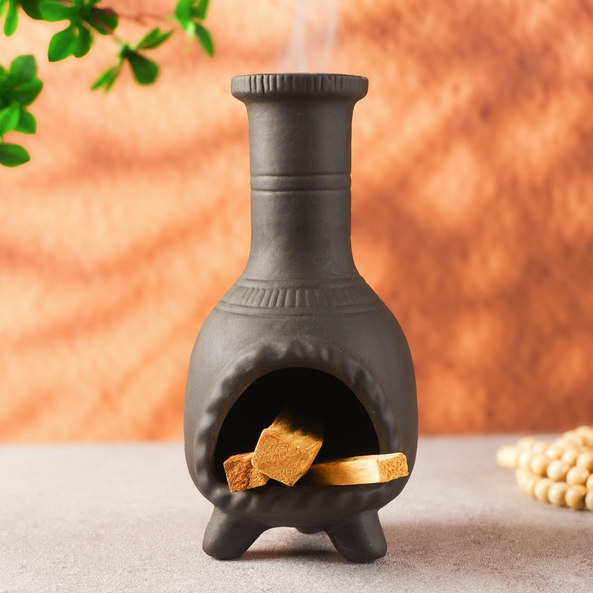 Sage & Palo Santo Sticks Holder for Incense Cones (Mexican Palo Santo Holde-black)