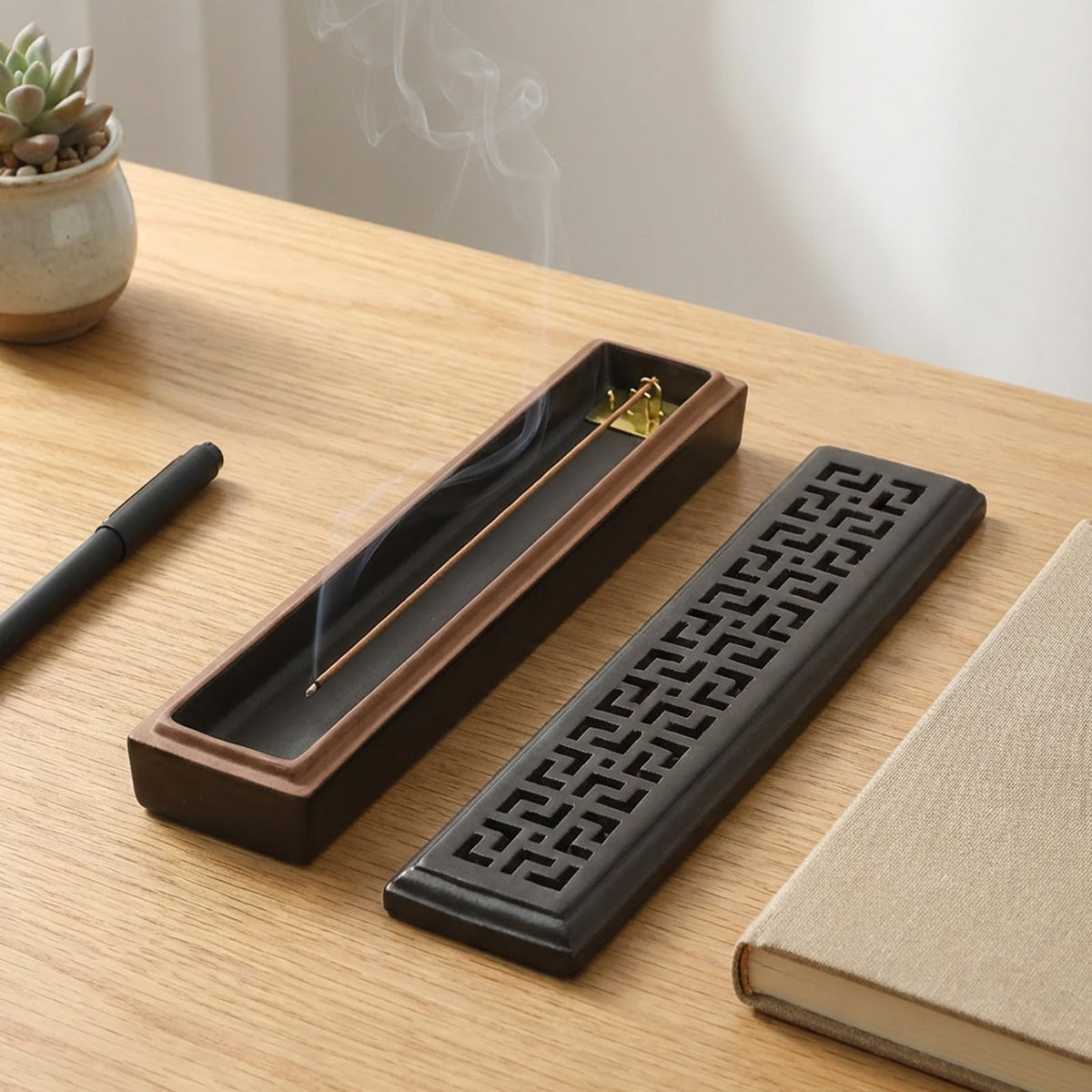 Incense Holder for Sticks (Lever Brown)