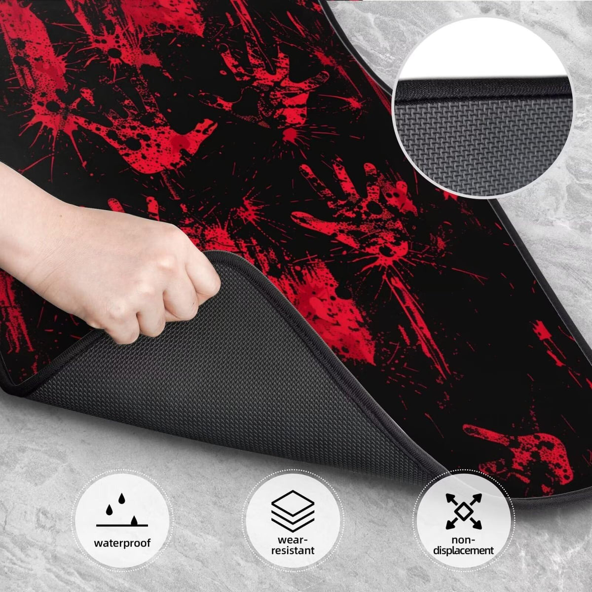 Car Floor Mats Full Set of 4 Pcs Horror Palm All (Palm)