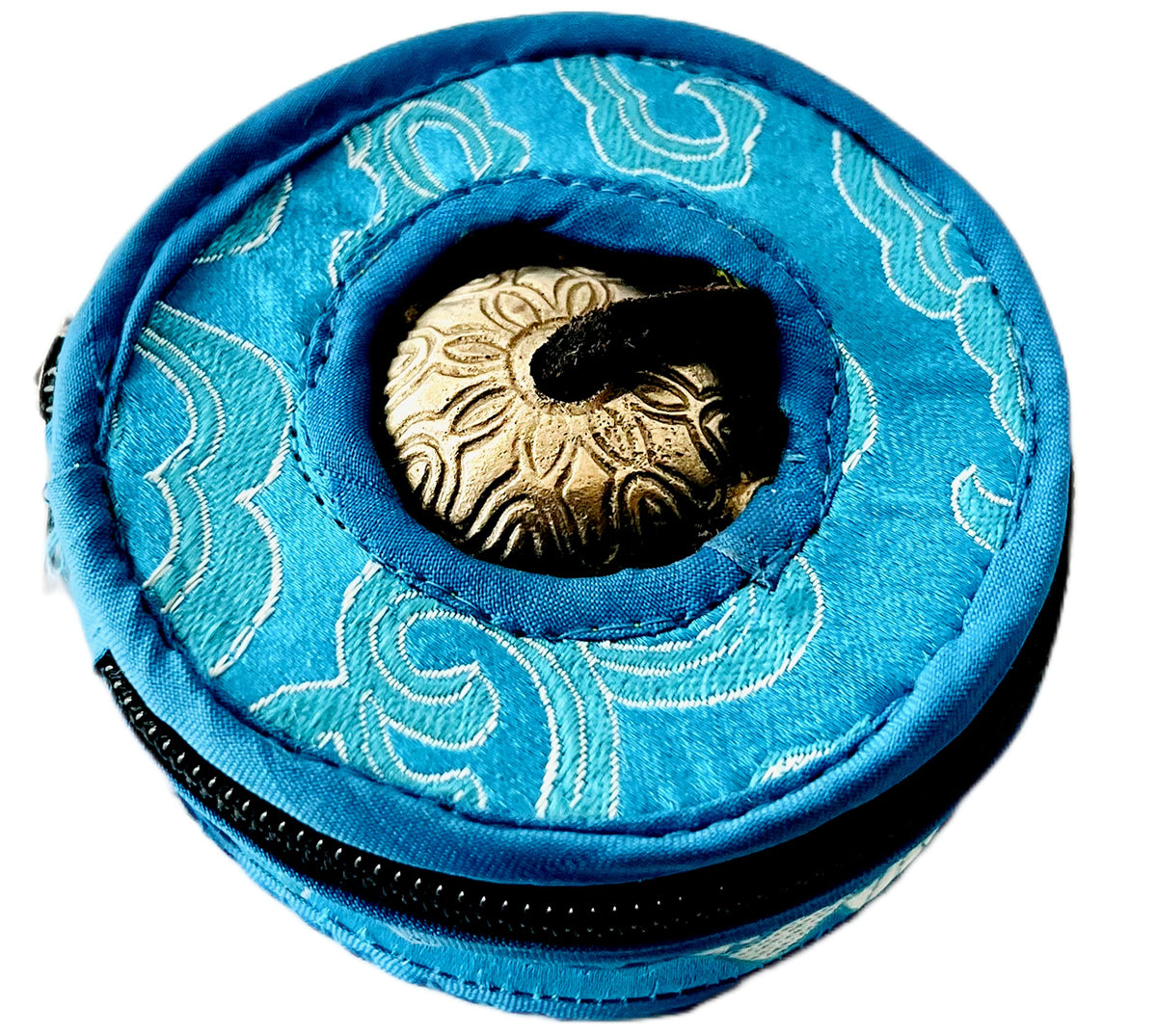 QT S Tibetan Handmade Yoga Meditation Om Tingsha Bell Chimes Cymbal Set (Blue)