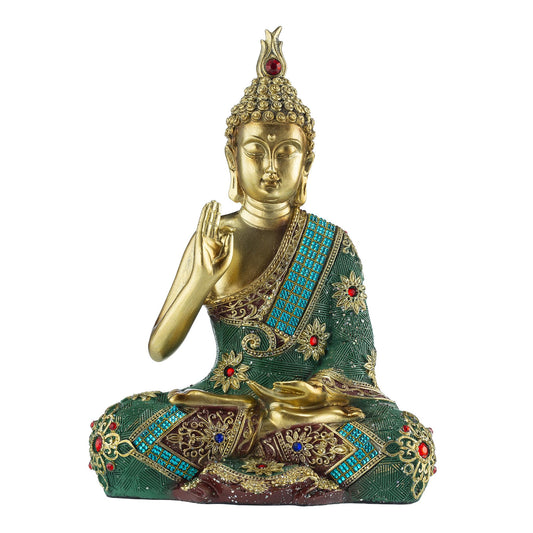 Buddha Statue (Green/Gold)