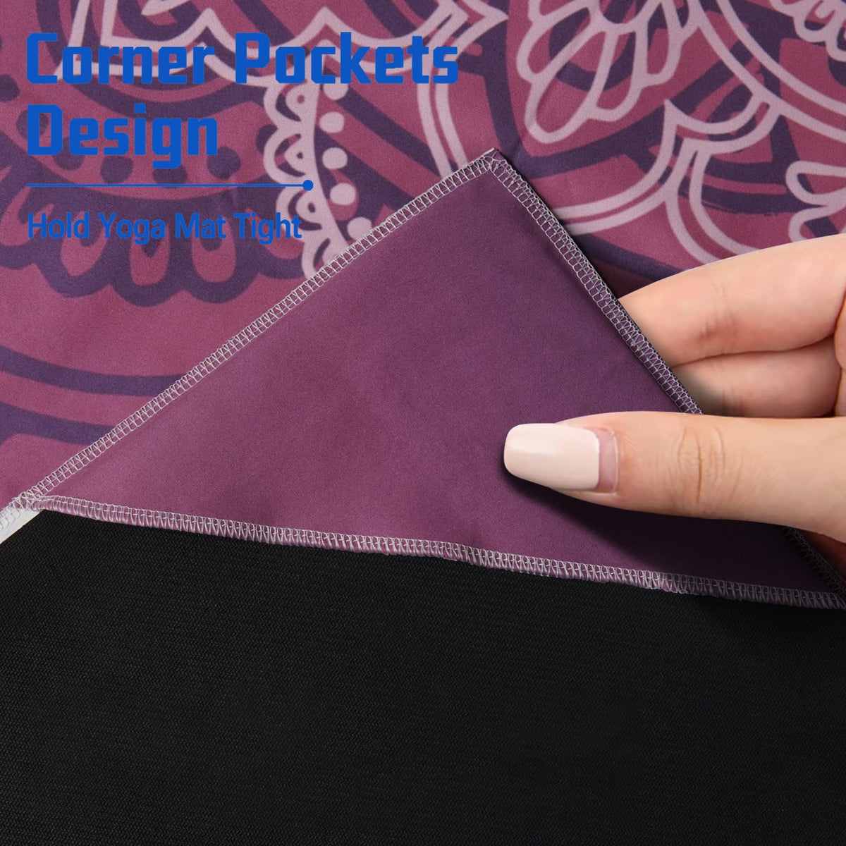 Yoga Mat Towel (Purple Flower-01 / Small)