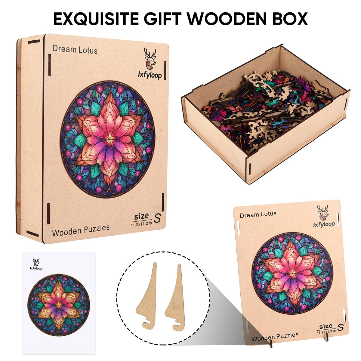 Mandala Wooden Puzzle (Dream Lotus / Small)