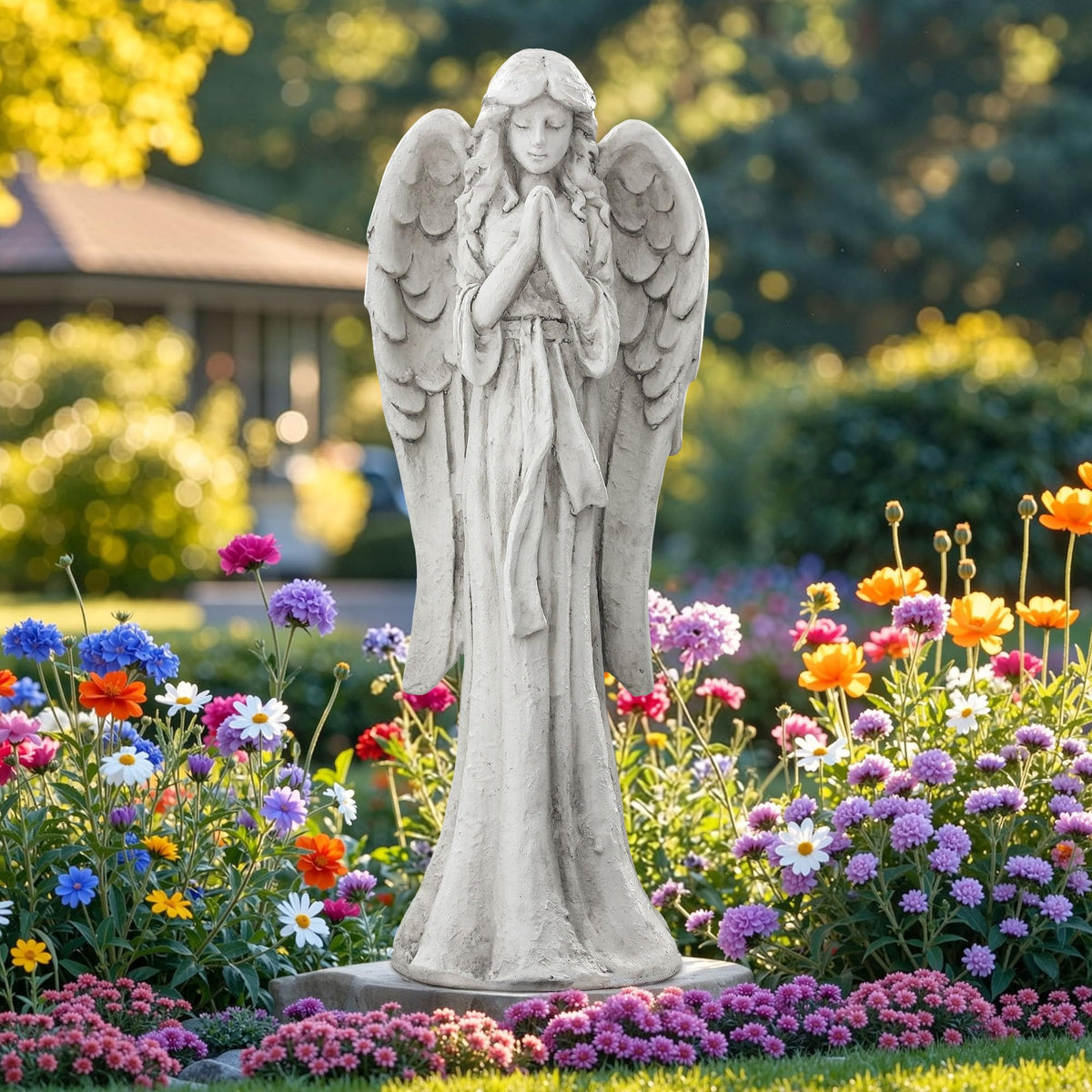 Angel Garden Statues Outdoor (Praying Angel-26.4")