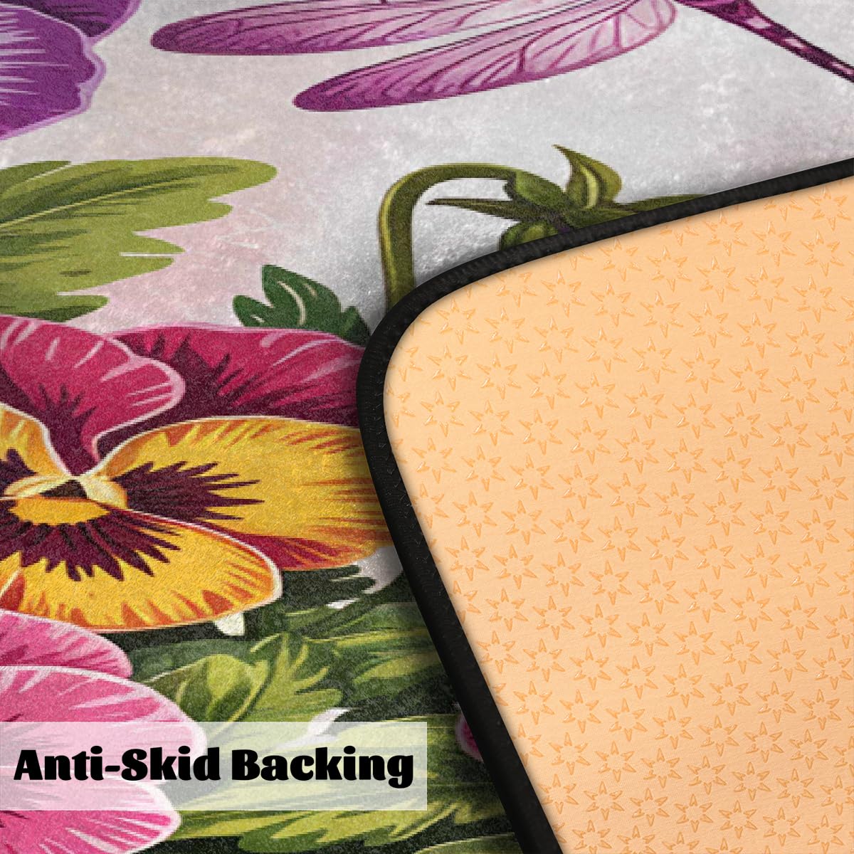 Pink Flower Kitchen Rug Non (Color22)