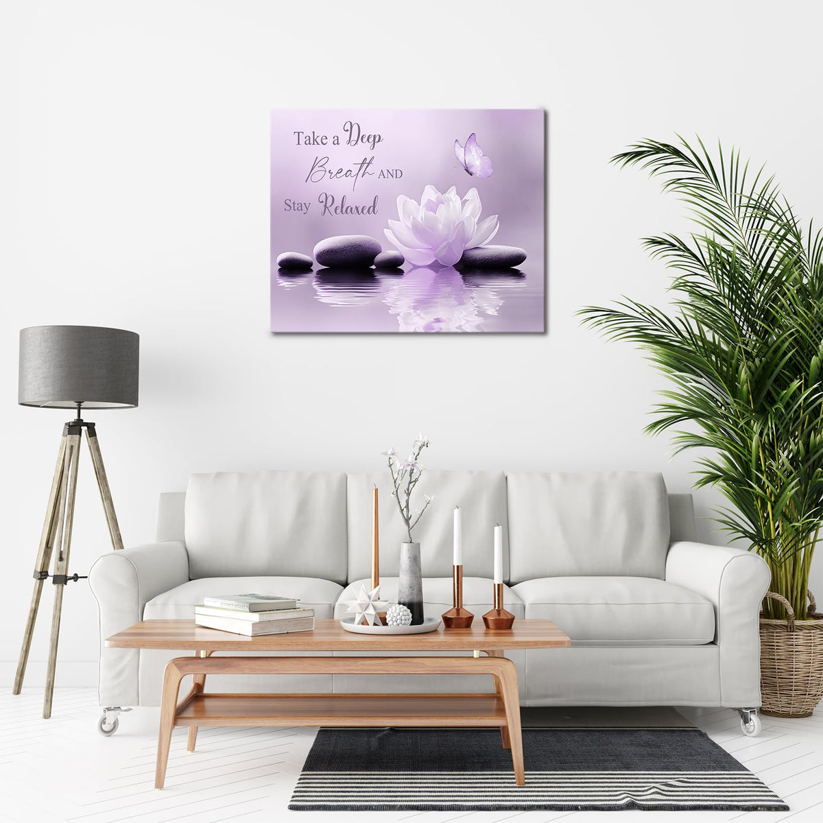 Zen Purple Floral Wall Art for Living Room (8"L x 10"W / Purple)