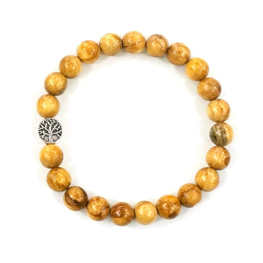 10MM Palo Santo Bracelet with Sterling Silver for Women Men (10MM Palo Santo Bracelet)