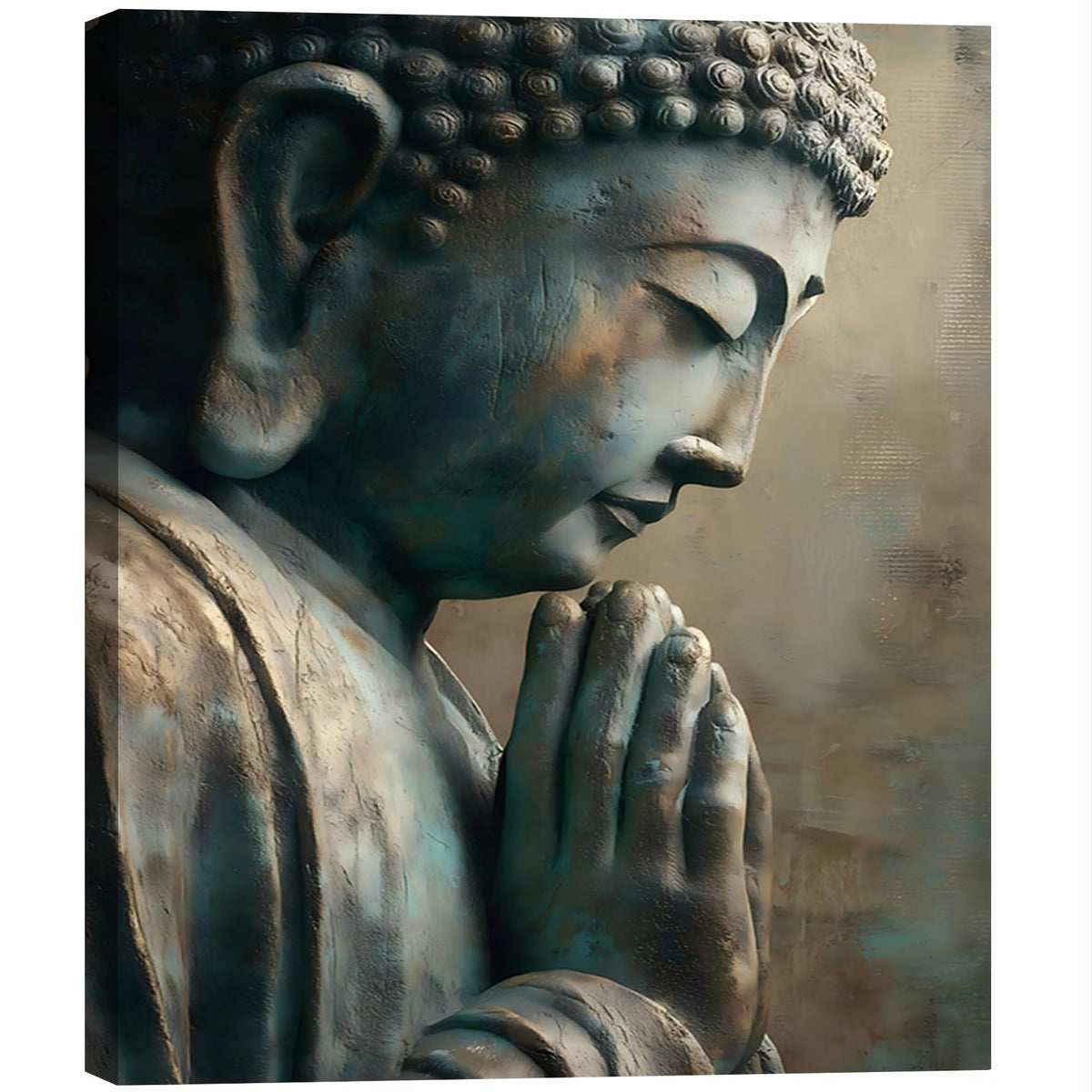 Framed Vintage Buddha Profile Canvas Art (Pictures28 / 30"L x 20"W)