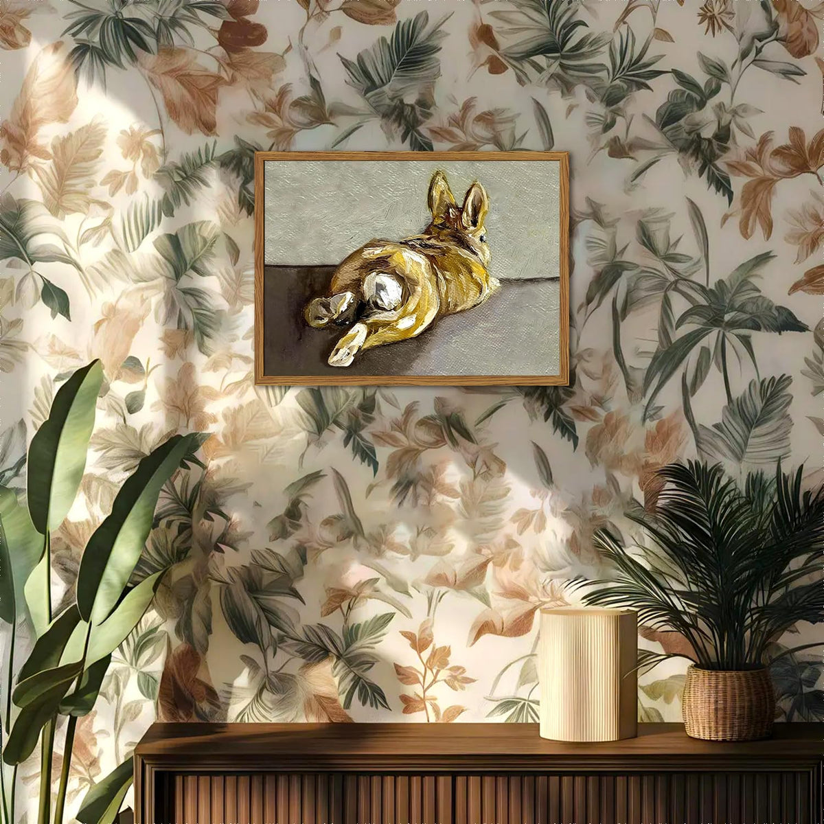 Framed Vintage Easter Bunny Wall Art (Cute Rabbit / 24"L x 16"W)