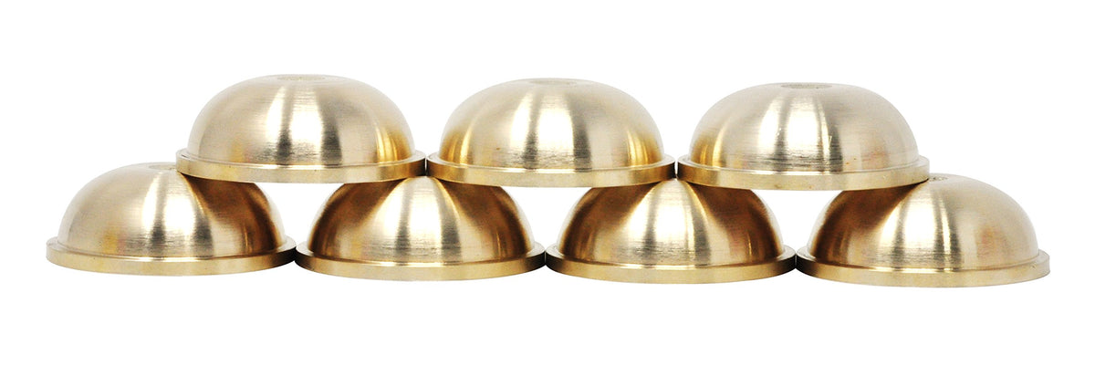 2.75 Inches Solid Brass Set of 7 Tibetan Water Offering Bowls (Solid Brass / 2.75 Inches)