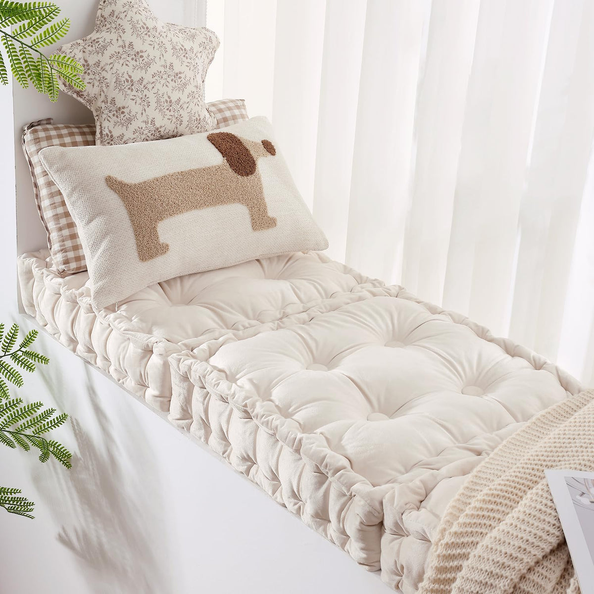 Square Floor Pillows (2 Pack / Ivory)
